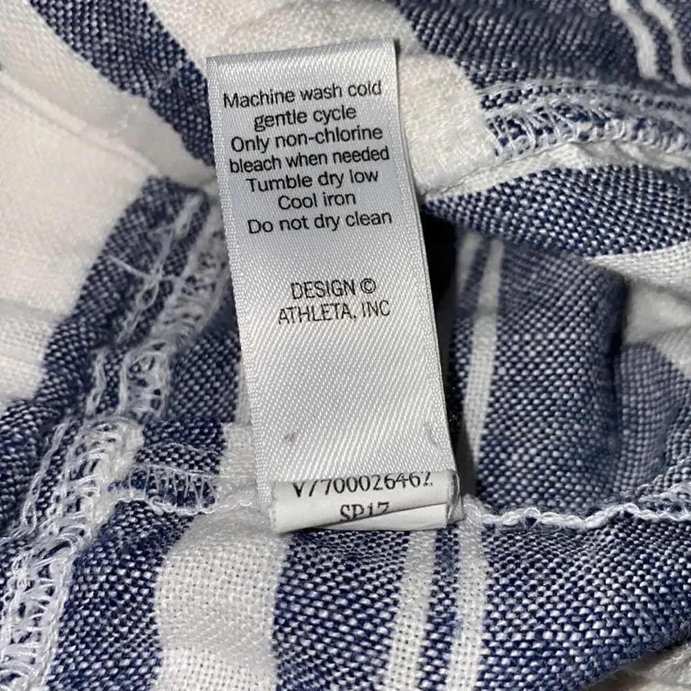 ATHLETA Blue and White Linen Shorts-0